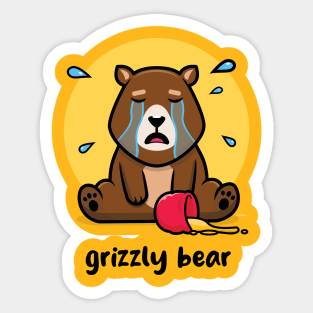 Grizzly Bear (on light colors) Sticker